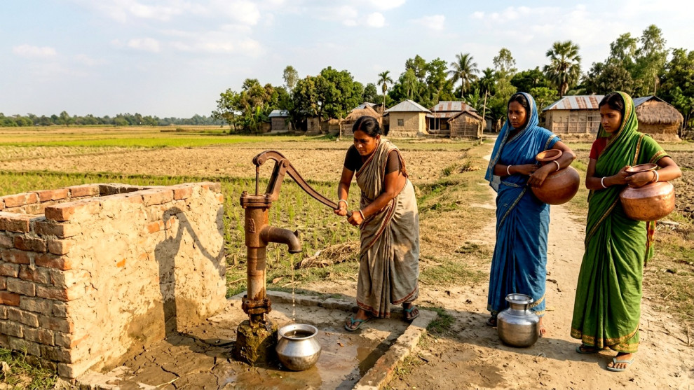 পানি সরবরাহের মাশুল দিচ্ছে একলাশপুর; টিউবওয়েলে উঠছে না পানি