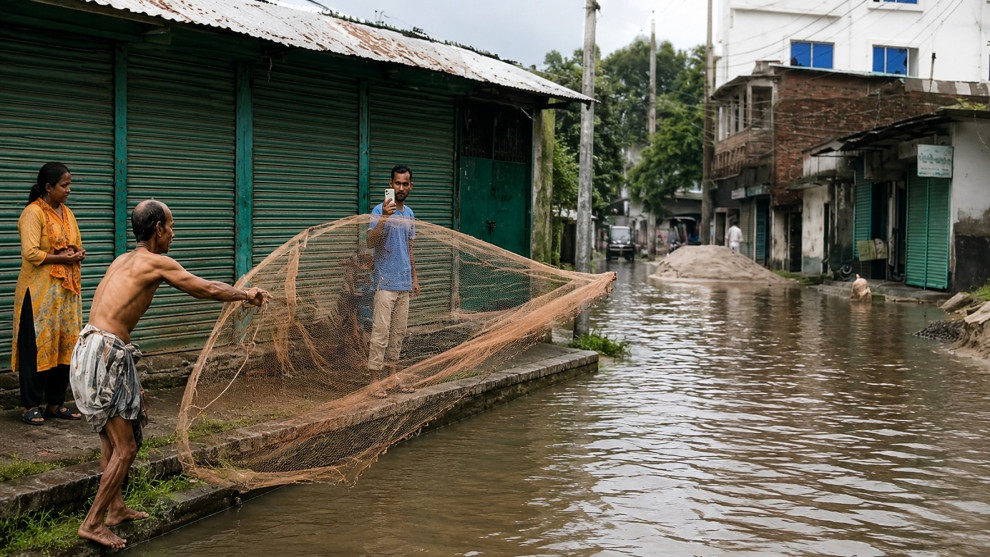 কয়েক দিনের টানা বৃষ্টিতে বাগেরহাটে জলাবদ্ধতা, দুর্ভোগে শিক্ষার্থী, ব্যবসায়ী ও সাধারণ মানুষ