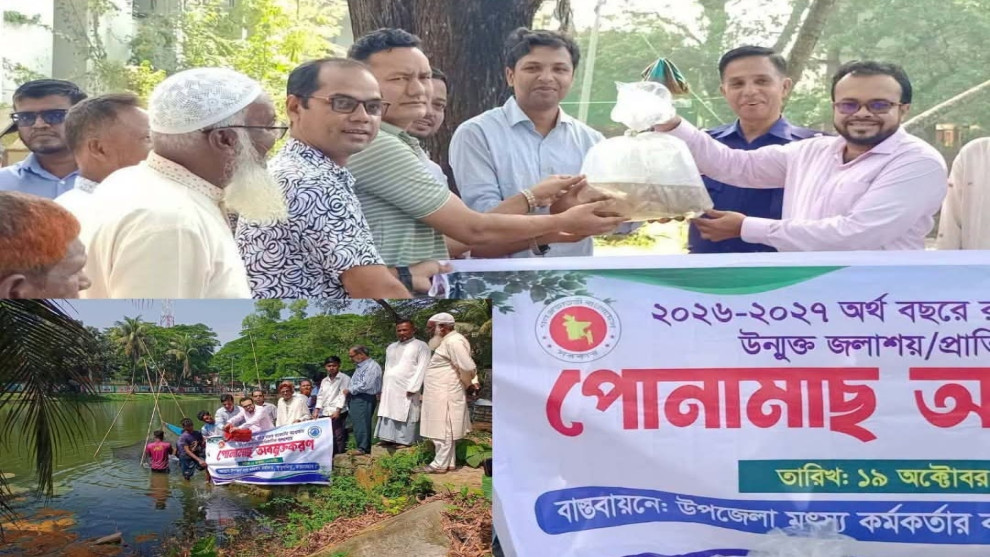 কুতুবদিয়ায় মাছের উৎপাদন বাড়াতে পোনা অবমুক্ত ও বিতরণ